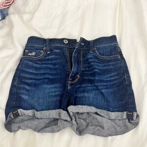 Hollister Women's Dark Blue Jean Shorts